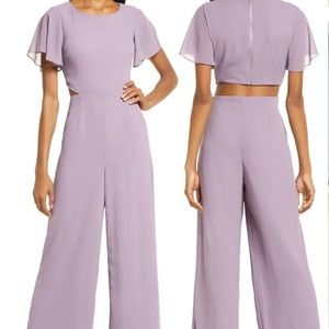 Lulu’s Dusty Purple Flitter Sleeve Jumpsuit